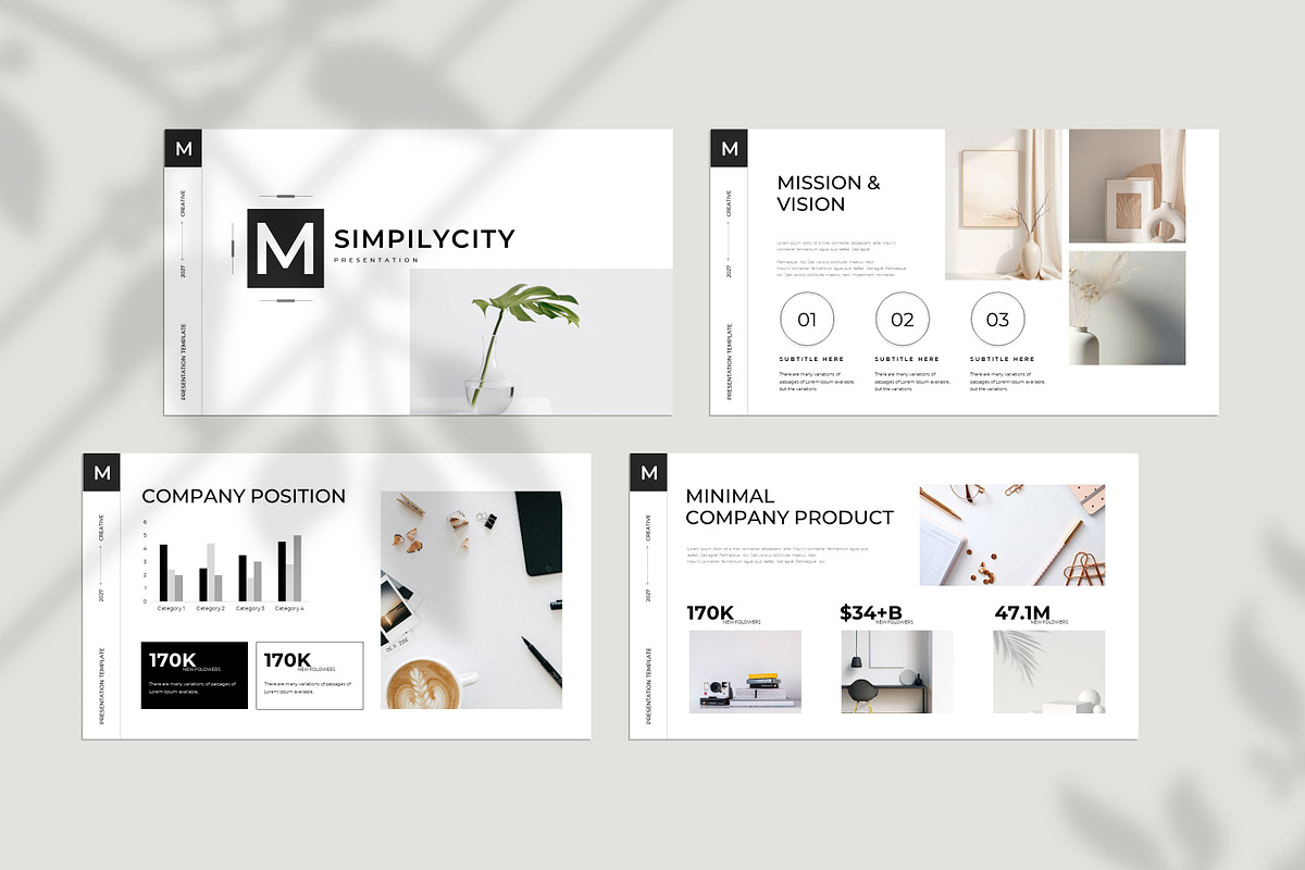 Simple Minimal Presentation Template preview 2