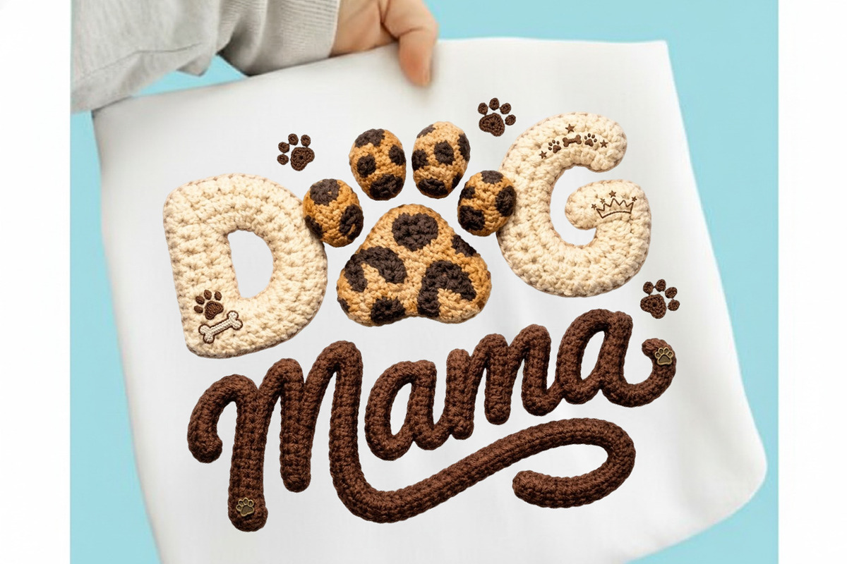 Dog Mama Paw Knitted PNG Design, an Illustration by designcity5 (Photo 1 of 4)