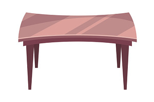 Table furniture of wood, interior, an Object Illustration by the8monkey