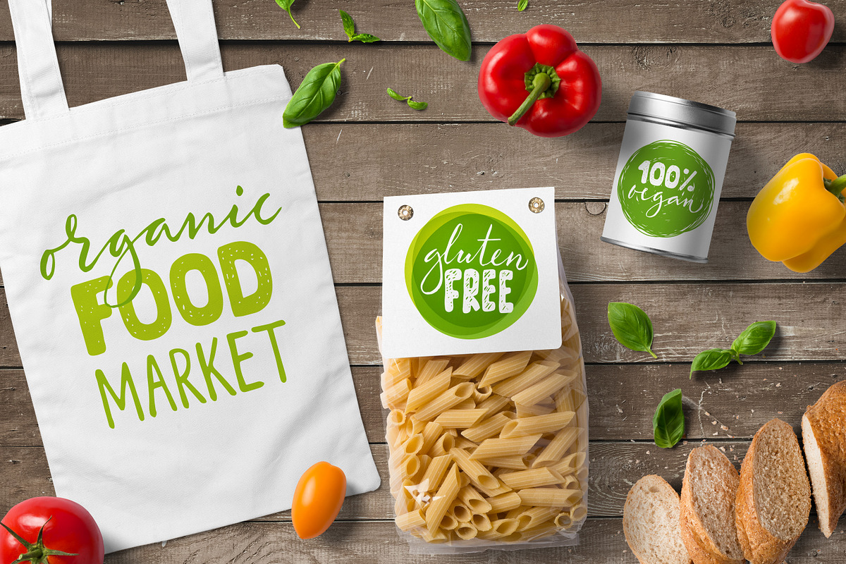 Organic Food Lettering & Labels, a Graphic by Giraffarte (Photo 2 of 7)