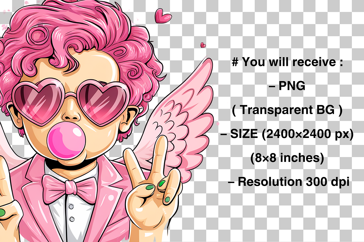 Cupid with Bubblegum PNG Clipart, an Illustration by Black Gallery (Photo 14 of 14)