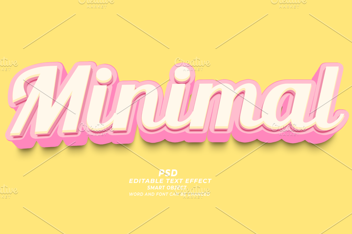 Minimal PSD 3D Editable Text Effect, a Layer Style Add-On by TrueVector (Photo 1 of 2)