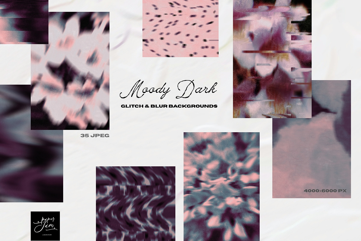Moody Dark Glitch & Blur Backgrounds, a Background Graphic by PaperJamLab (Photo 1 of 12)