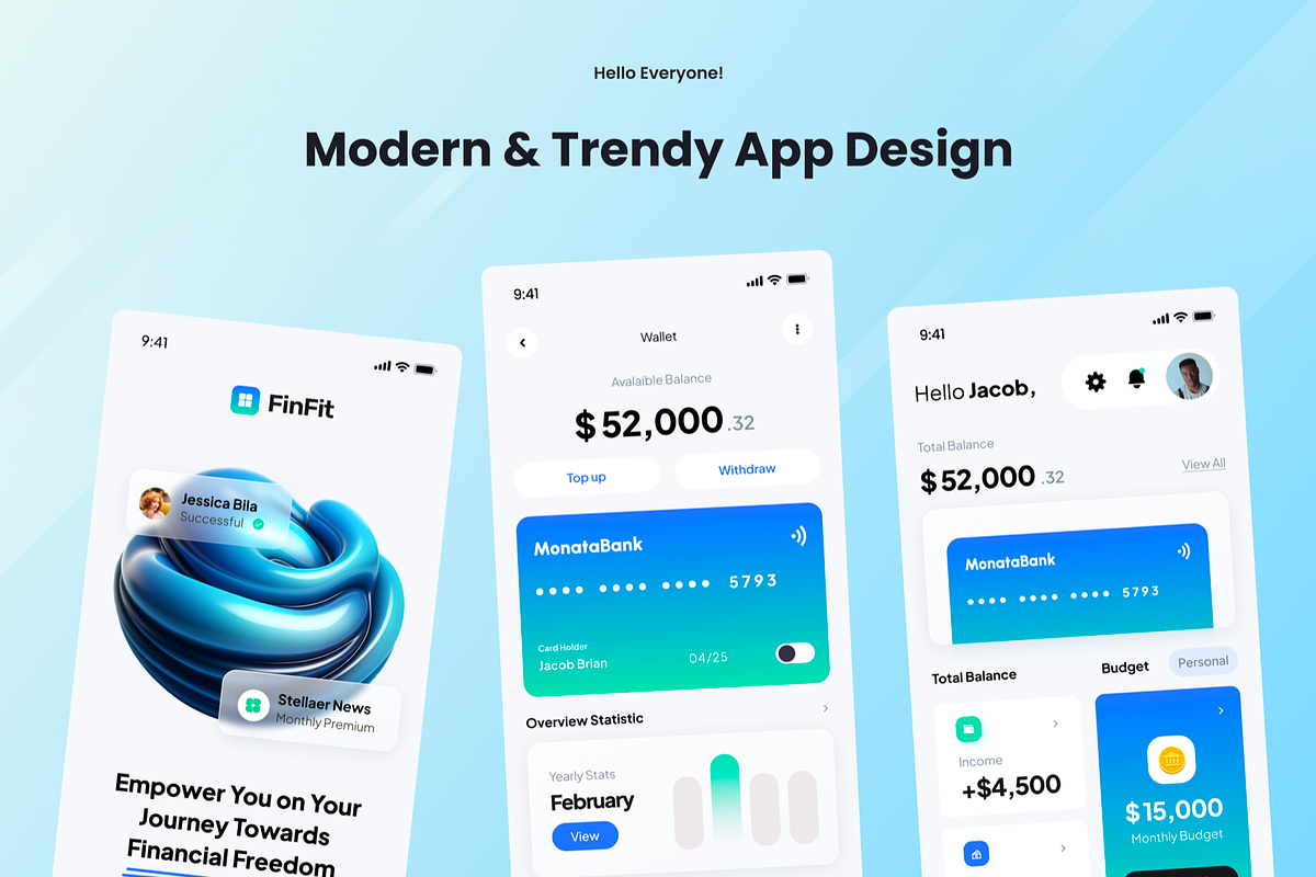 Financial Management UI Mobile Apps, an UI Kit Template by SquidPixey (Photo 2 of 3)