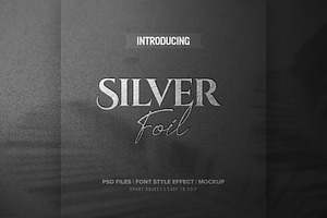Silver foil photoshop text effect