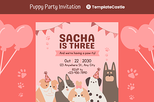 Birthday Invitation Canva Template, a Design Template by TemplateCastleStore