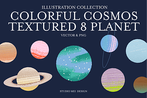 Colorful Cosmos: Textured Planet art