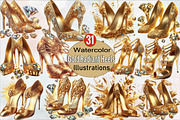 Gold Radiant Heels Sublimation Clipa, an Illustration by SVGArt (Thumbnail 1 of 7)