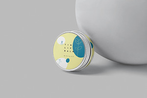 Lip Balm Round Tin Box Mockups