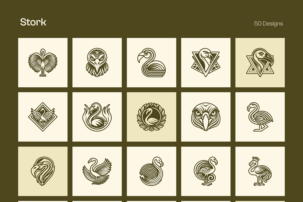 1500 Bird Logo Art Set, a Solid Icon by Creative Stall (Photo 27 of 38)