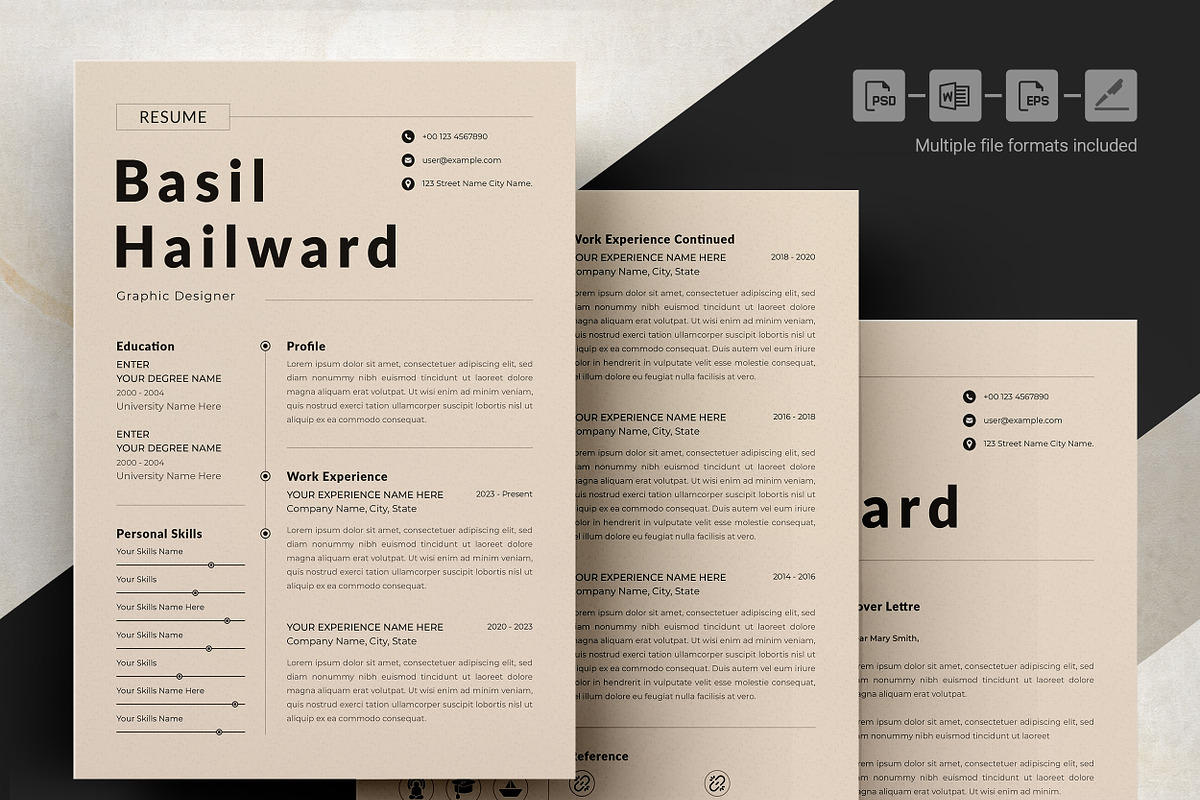 Minimalist Resume & Cover Letter, a Resume Template by ResumeInventor (Photo 4 of 6)
