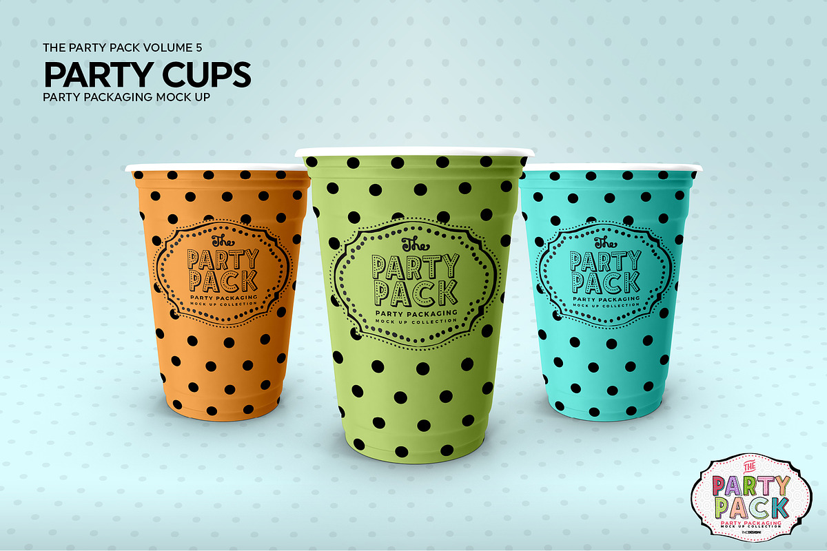 Party Cups Mockup, a Cups & Container Mockup by INCDesign (Photo 4 of 6)