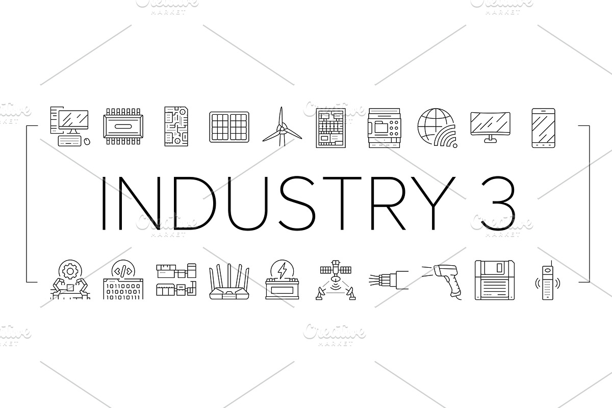 industry 3.0 cybernetics sensors, an Illustration by pikepicture