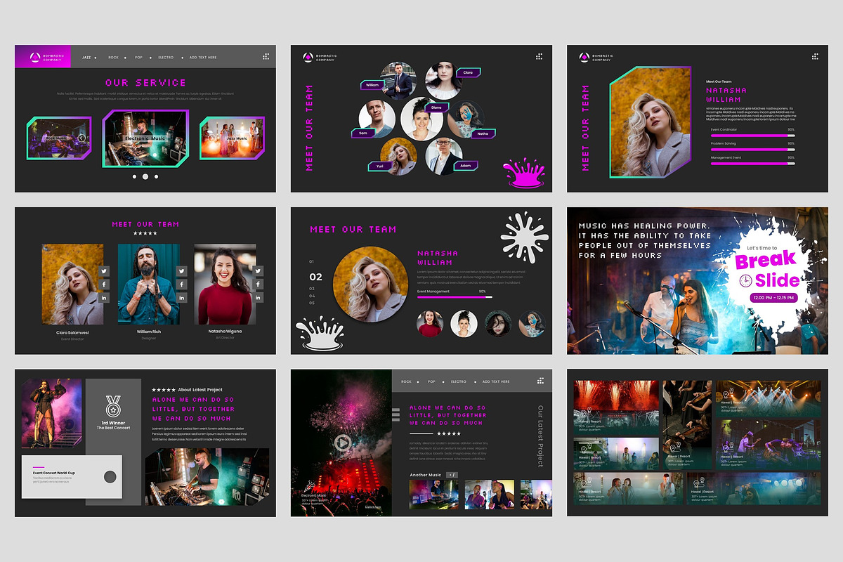 Music Event Concert Google Slide, a Presentation Template by Art StoreID (Photo 3 of 5)