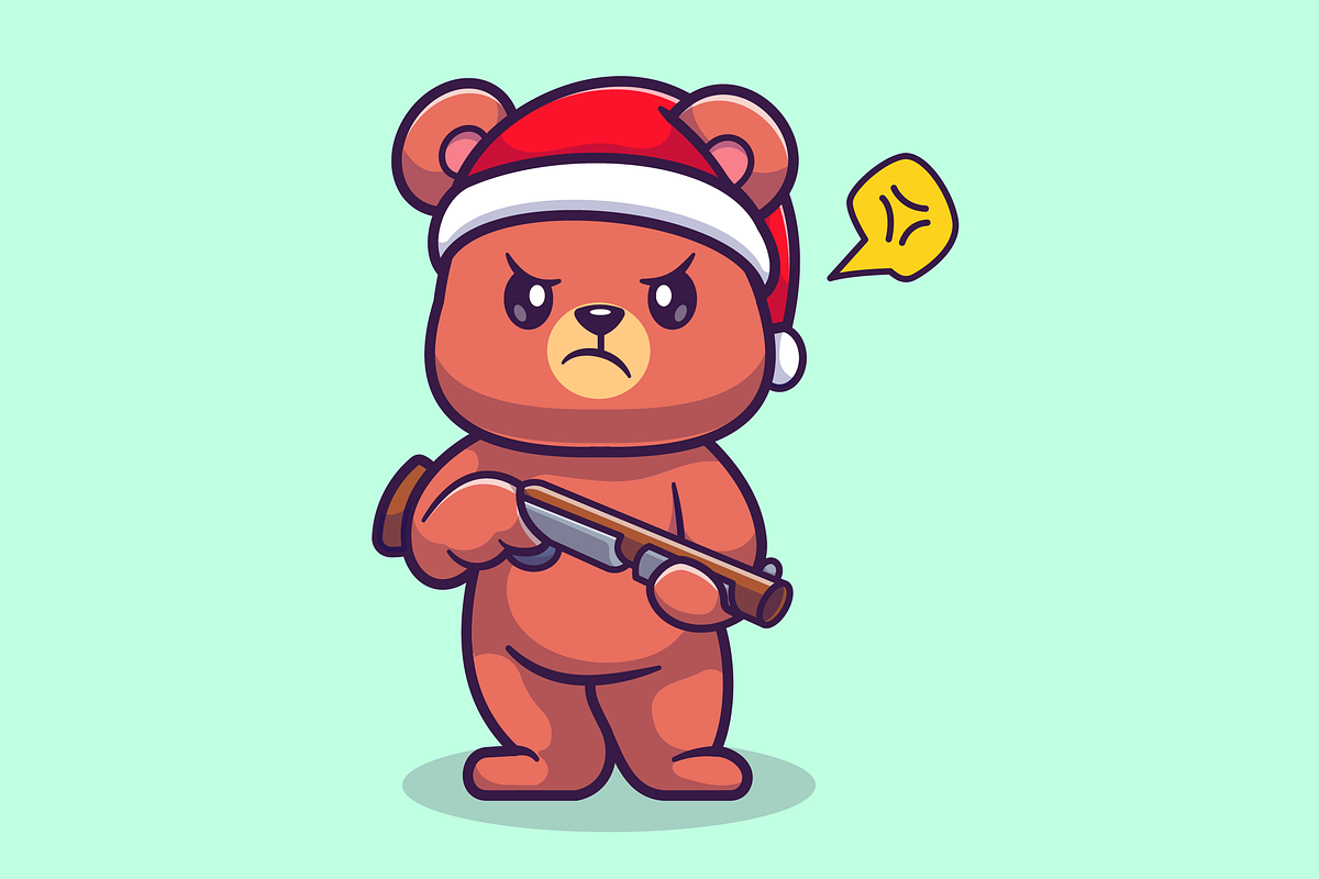 Cute Bear Holding Gun Pistol, an Animal Illustration by Catalyst Labs (Photo 3 of 3)
