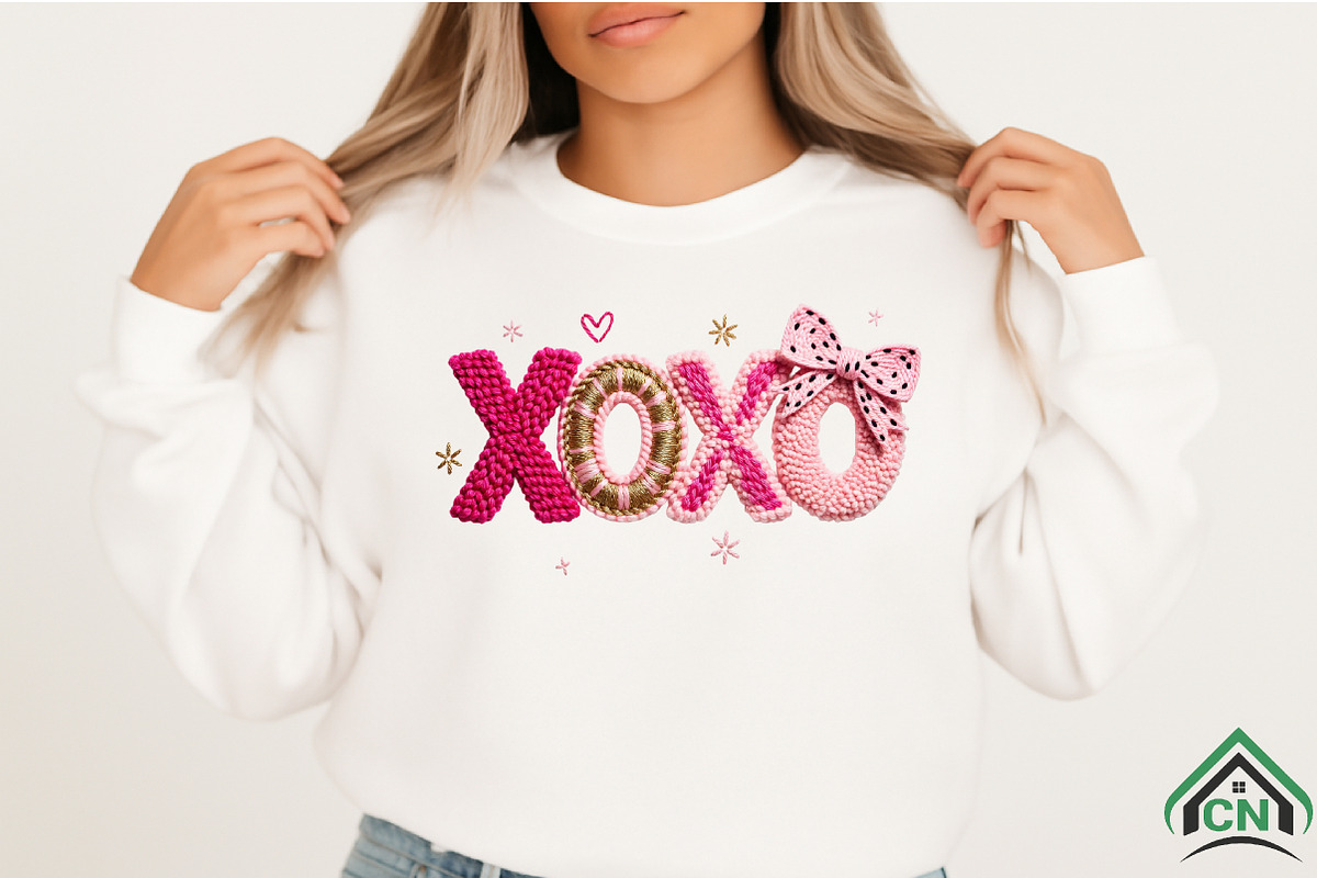 Valentine XOXO Faux Yarn PNG, an Illustration by Craft Nest (Photo 2 of 4)
