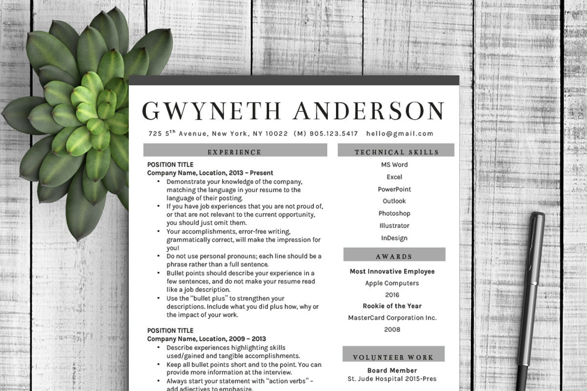 Professional Resume Template Grey, a Resume Template by Resume Template Shoppe (Photo 2 of 4)