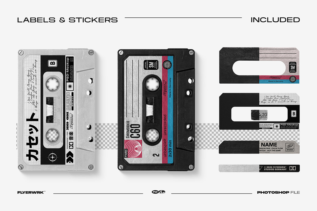 Cassette Mockup Bundle, a Product Mockup by FLYERWRK (Photo 13 of 16)