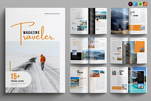 Travel Magazine Template, a Magazine Template by NorthPeak