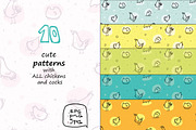 Wise Hens - 32 patterns+print, an Animal Illustration by Zooza Art (Thumbnail 3 of 10)
