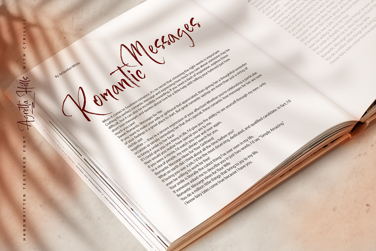Agretta Hills Cyrillic Textured Font, a Script Font by IraDvilyuk (Photo 13 of 17)