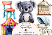 Watercolor Playroom Clipart, a Seasonal Illustration by Design Market (Thumbnail 1 of 5)