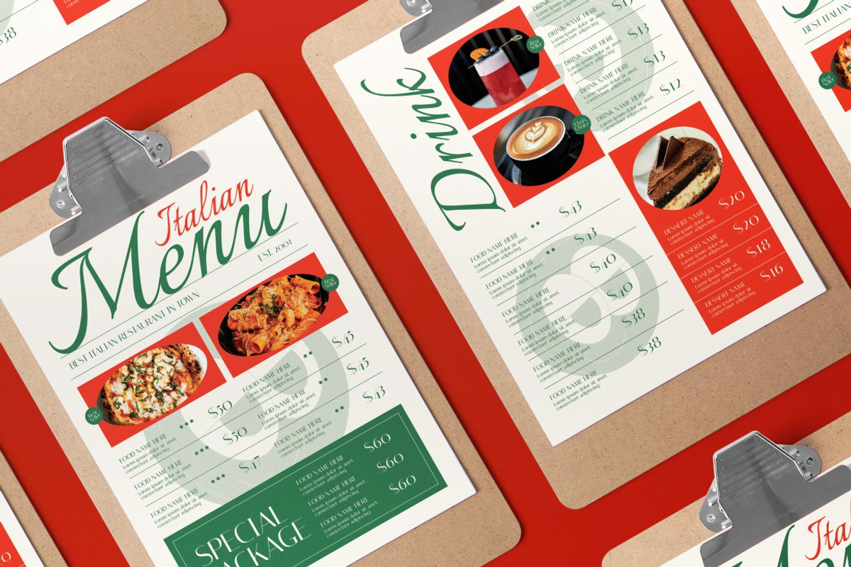 Beige Quirky Italian Food Menu, a Flyer Template by graphicook (Photo 3 of 4)