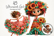 Whimsical Elegant Girl Watercolor, a Seasonal Illustration by RobertsArt (Thumbnail 1 of 7)