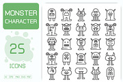 Cute Monster Avatars Illustrations, an Outline Icon by Designfour (Thumbnail 1 of 7)