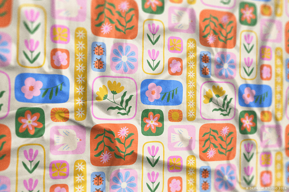 Patchwork Florals: Pattern Set, a Pattern Graphic by Dedraw Studio (Photo 5 of 13)