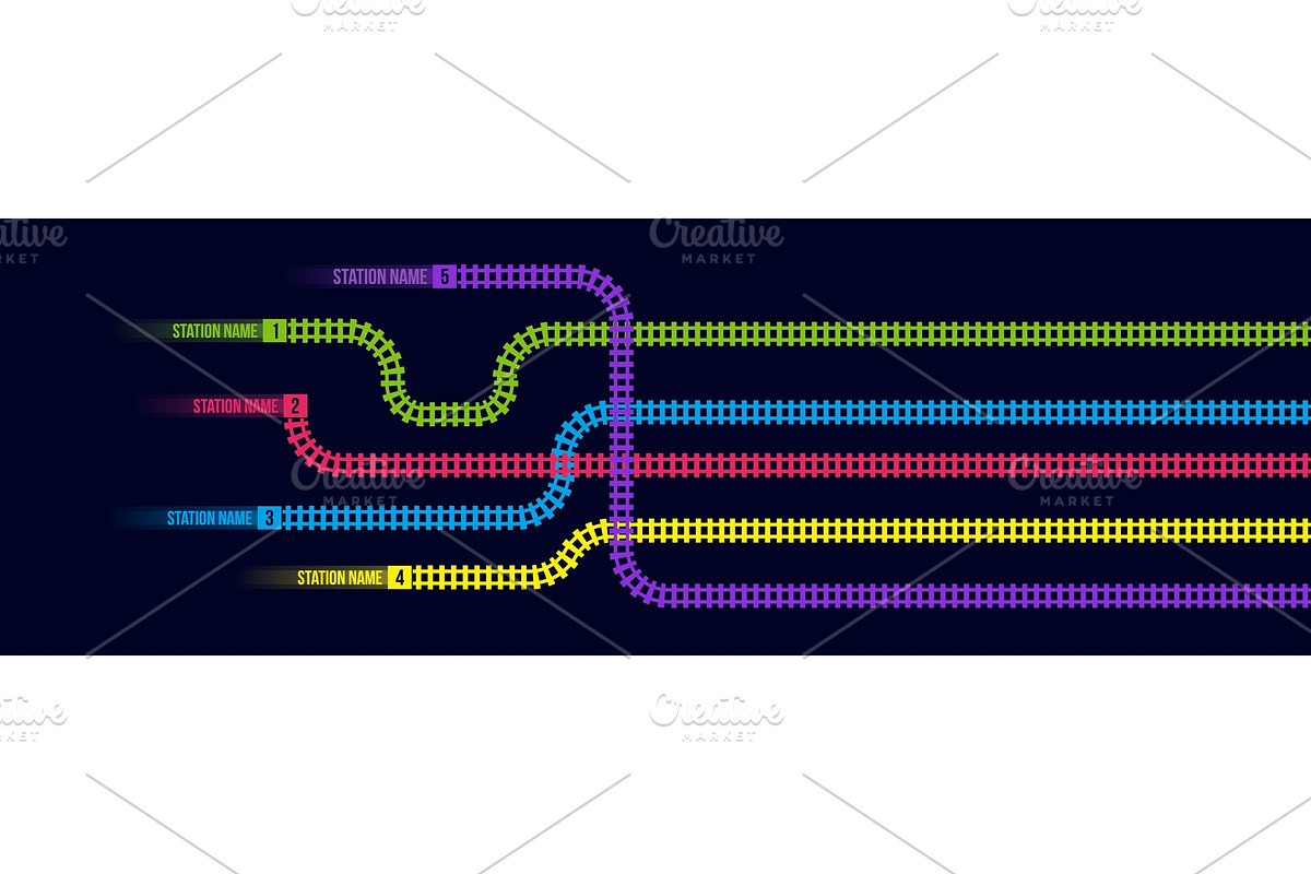 Railway station map infographic., a Transportation Illustration by ...