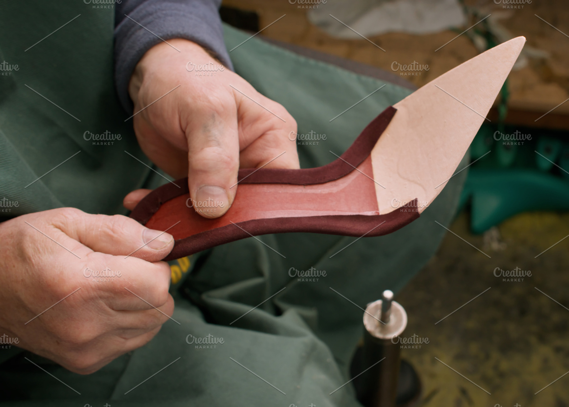 Footwear craft diy manufacturing leather material, a Person Photo by Photo Drive Studio