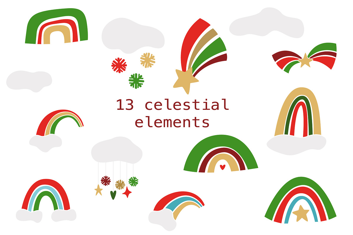 Christmas Unicorns and Rainbows, an Object Graphic by Happiestsim (Photo 3 of 5)