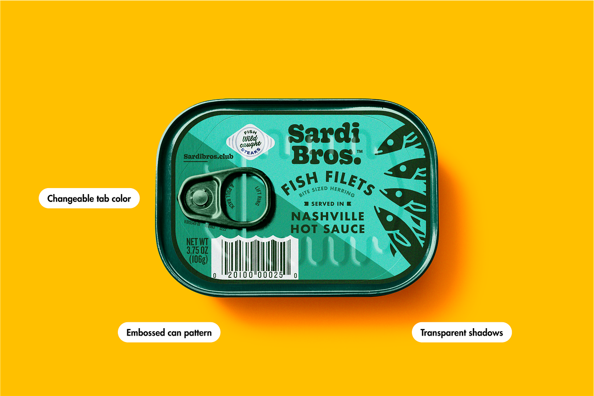 Single Can Tinned Fish Mockup, a Packaging Mockup by Jacob Waites (Photo 2 of 6)