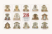 Christmas Door Clipart Bundle, a Seasonal Illustration by Bijou Bay (Thumbnail 3 of 4)