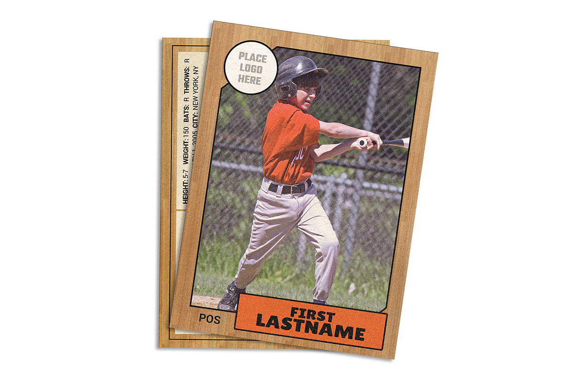 80s Wood Baseball Card, a Design Template by Sports Card Templates (Photo 1 of 2)