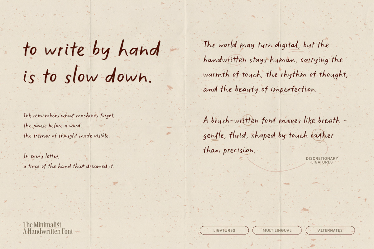 The Minimalist | Handwritten Font, a Handwritten Font by type peace (Photo 7 of 17)