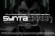 Syntachron - Futuristic Monospaced, a Sans Serif Font by Mofr 24 (Thumbnail 1 of 11)