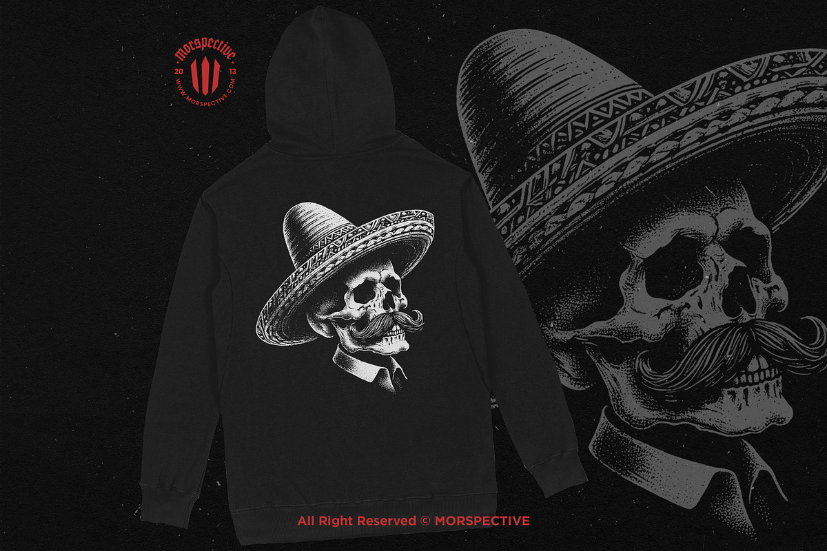 10 Bundle Dark Art Skull Sombrero, an Illustration by Morspective (Photo 4 of 7)