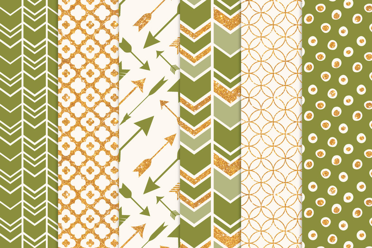 Avocado Bohemian Digital Papers, a Pattern Graphic by Amanda Ilkov (Photo 3 of 3)