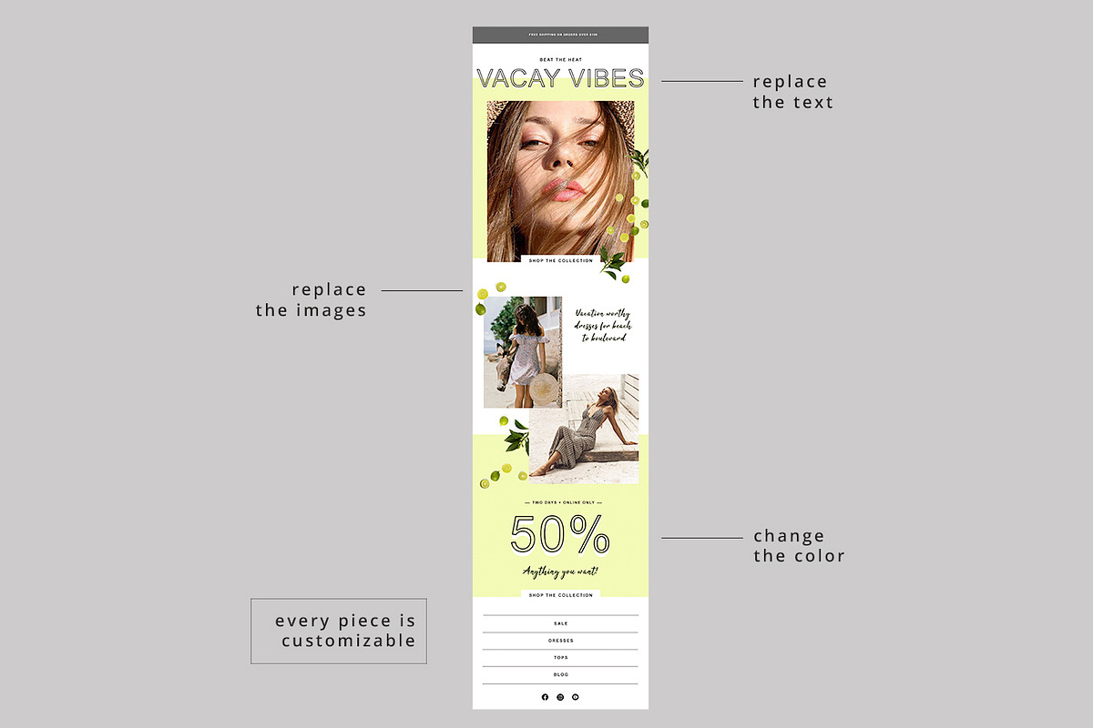 Tropical Fashion Email Template, an Email Template by Edit & Go Templates (Photo 6 of 8)