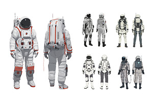 Cosmonaut in space suit cartoon, a Technology Illustration by Onyx