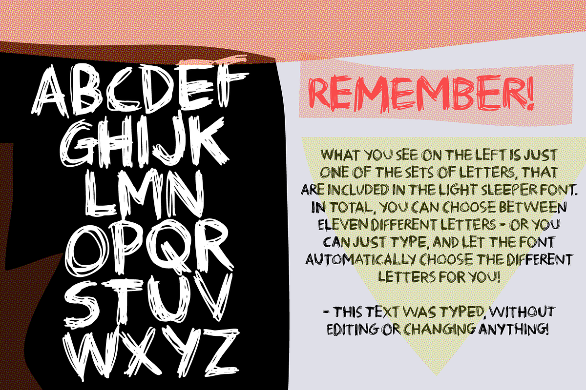 Light Sleeper font, a Handwritten Font by pizzadudedotdk (Photo 4 of 4)