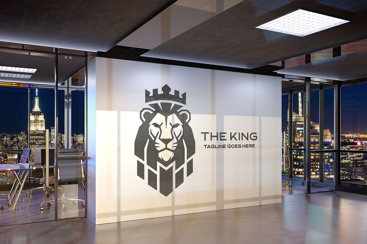 Geometric Lion Logo Design Template preview 2