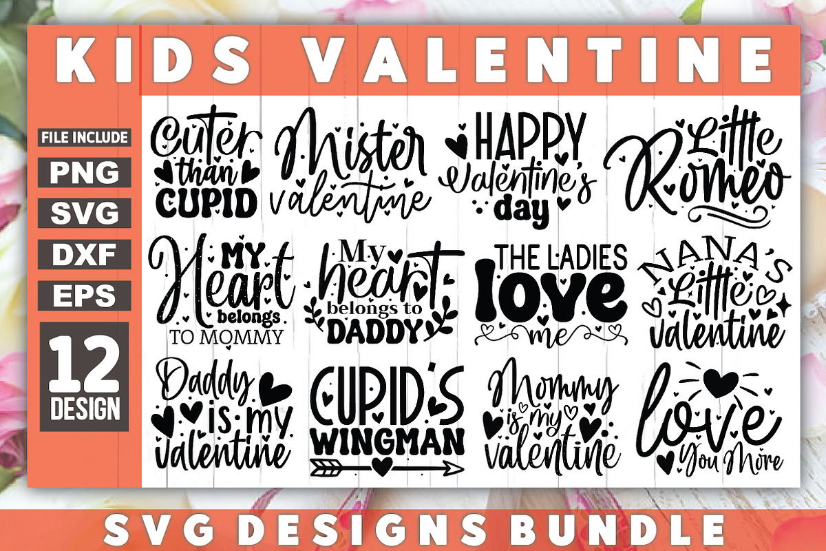 Kids Valentine SVG Bundle, a Graphic by crafthome (Photo 1 of 7)