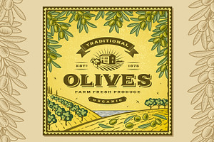 Vintage Olives Label