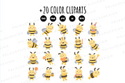 Bee Clipart Bundle, an Animal Illustration by Palau (Thumbnail 7 of 10)