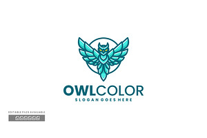 Owl Color Simple Mascot Logo, a Branding & Logo Template by ivan_artnivora