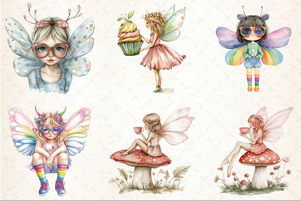 Quirky Funny Fairy Clipart, a Seasonal Illustration by Rose Art
