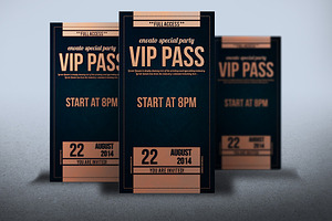 Elegant leather style VIP PASS card, a Card Template by Tzochko